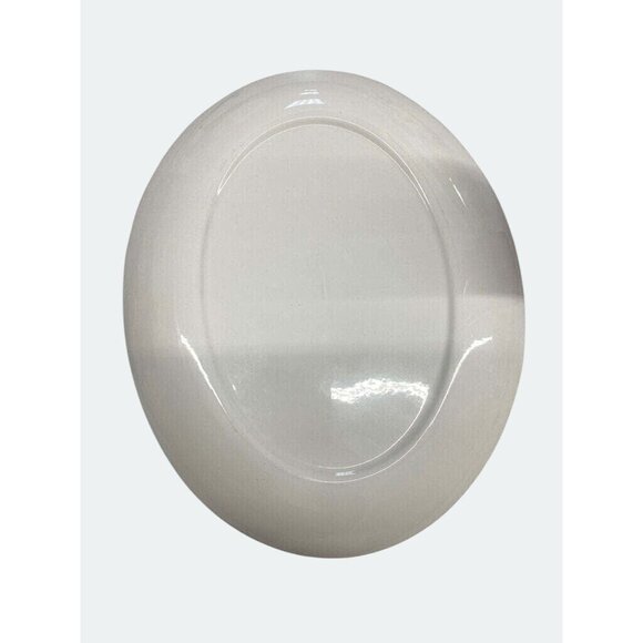 Large Silver Trimmed Oval Serving Platter Plate 13.5" x 11" - Picture 4 of 5